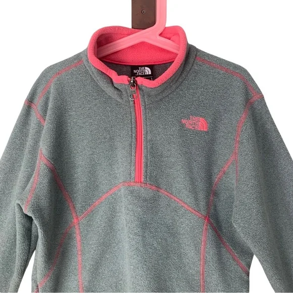 THE NORTH FACE Glacier 1/4 Zip Fleece Pullover Grey and Hot Pink Size Large - Picture 6 of 16